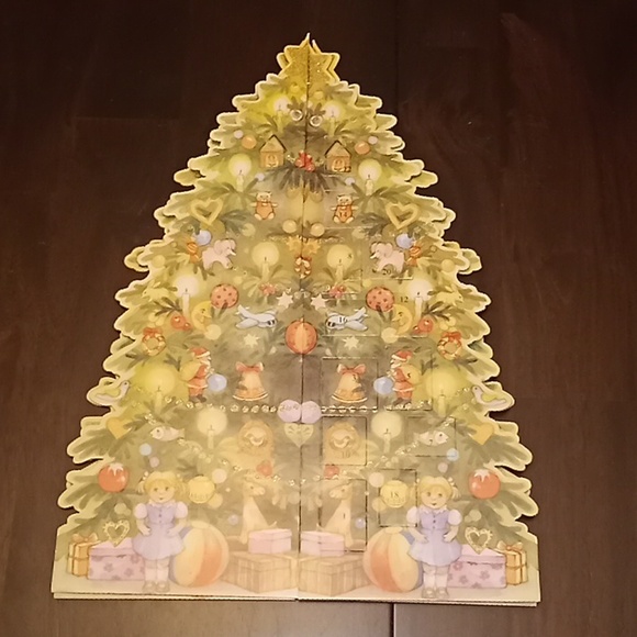 Vintage Advant Calendar Holiday Stand Up Christmas Tree - Picture 13 of 16